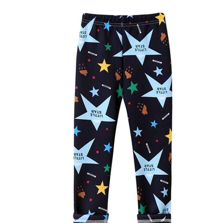 Girls Thin-Flannel SpringAutumn Outerwear Milk-Viscose Pants