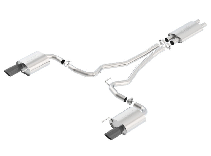 Borla Touring Cat-Back 15 Ford Mustang GT 5.0L V8 MT/AT 2.5in pipe Black 4in tip 140589BC