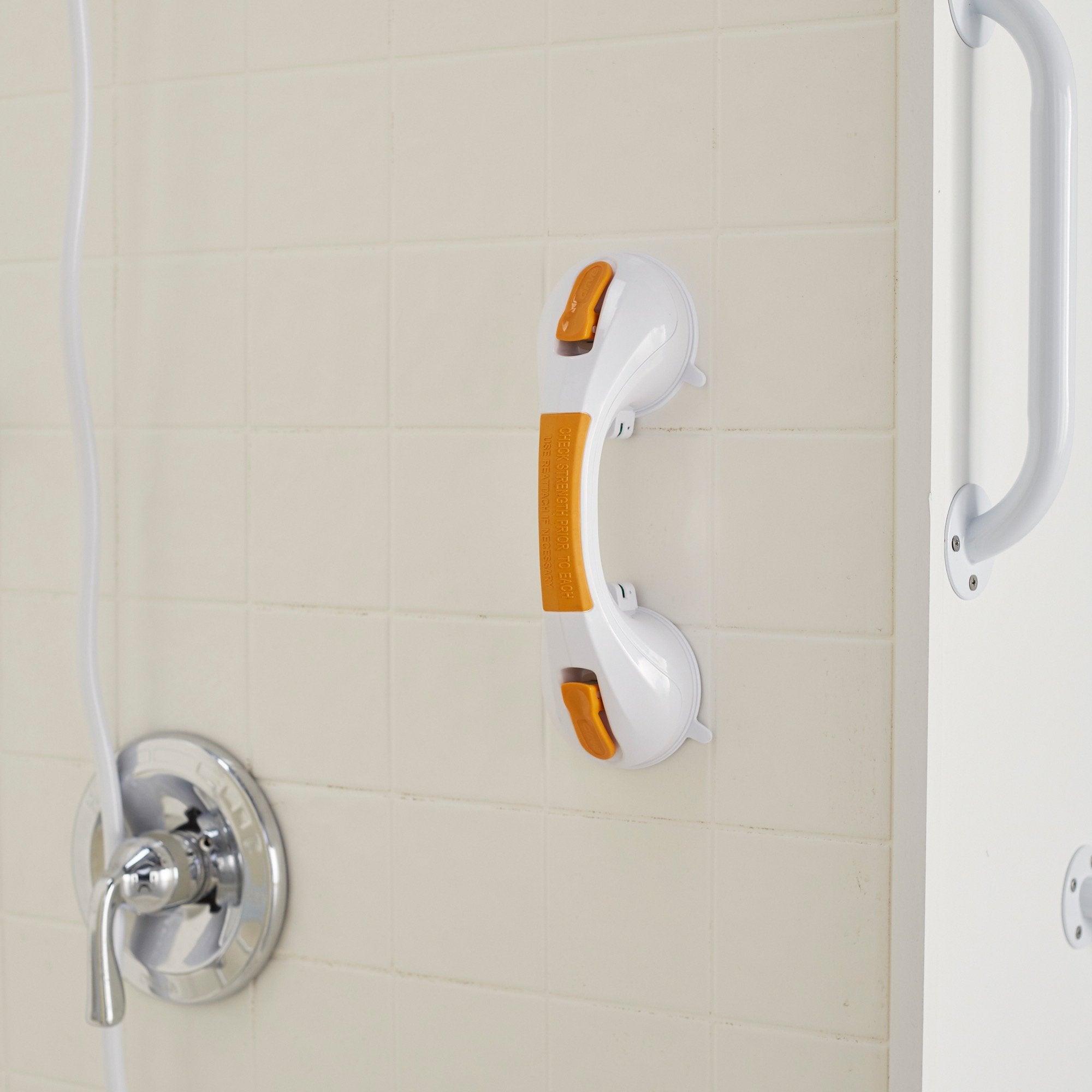 McKesson White / Yellow Plastic Suction-Cup Grab Bar 146-RTL13082
