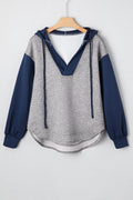 Zariyah Block Patchwork Drawstring Hoodie