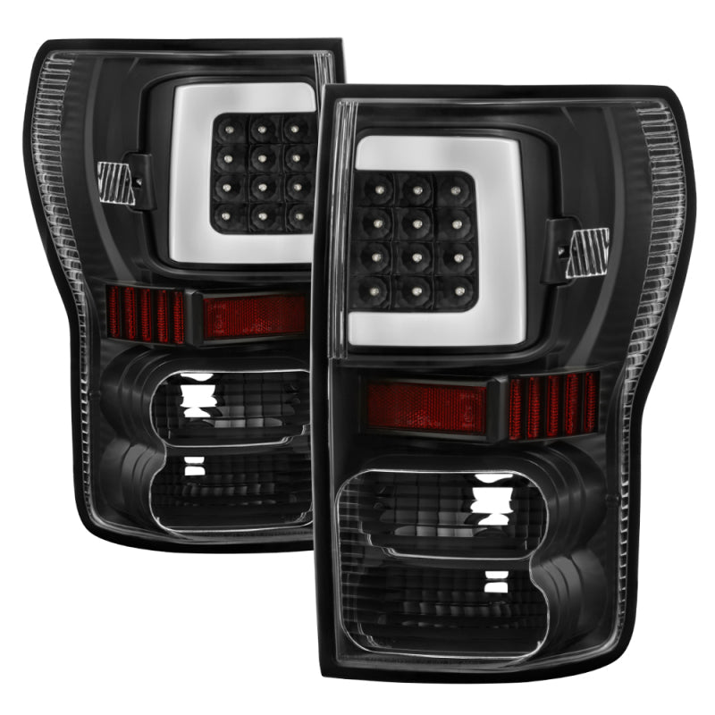 SPYDER xTune 07-13 Toyota Tundra Light Bar LED Tail lights - Black (ALT-ON-TTU07V2-LBLED-BK) 9038563