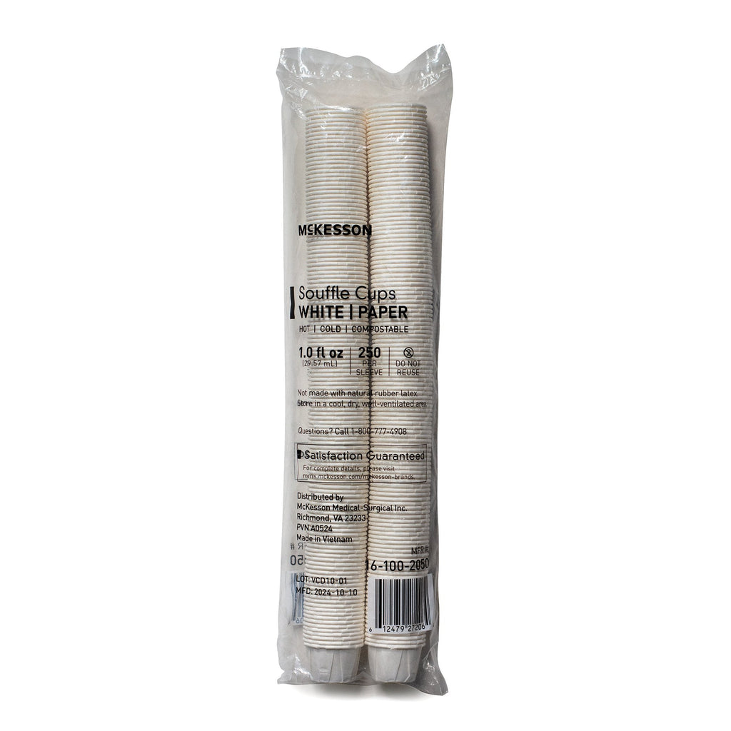 1 oz. Paper Souffle Cup White Disposable 16-100-2050