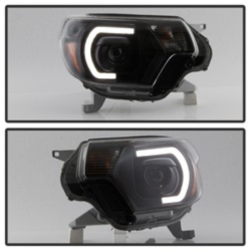SPYDER xTune Toyota Tacoma 12-15 Headlights - Light Bar DRL - Black PRO-JH-TTA12-LBDRL-BK 9037542