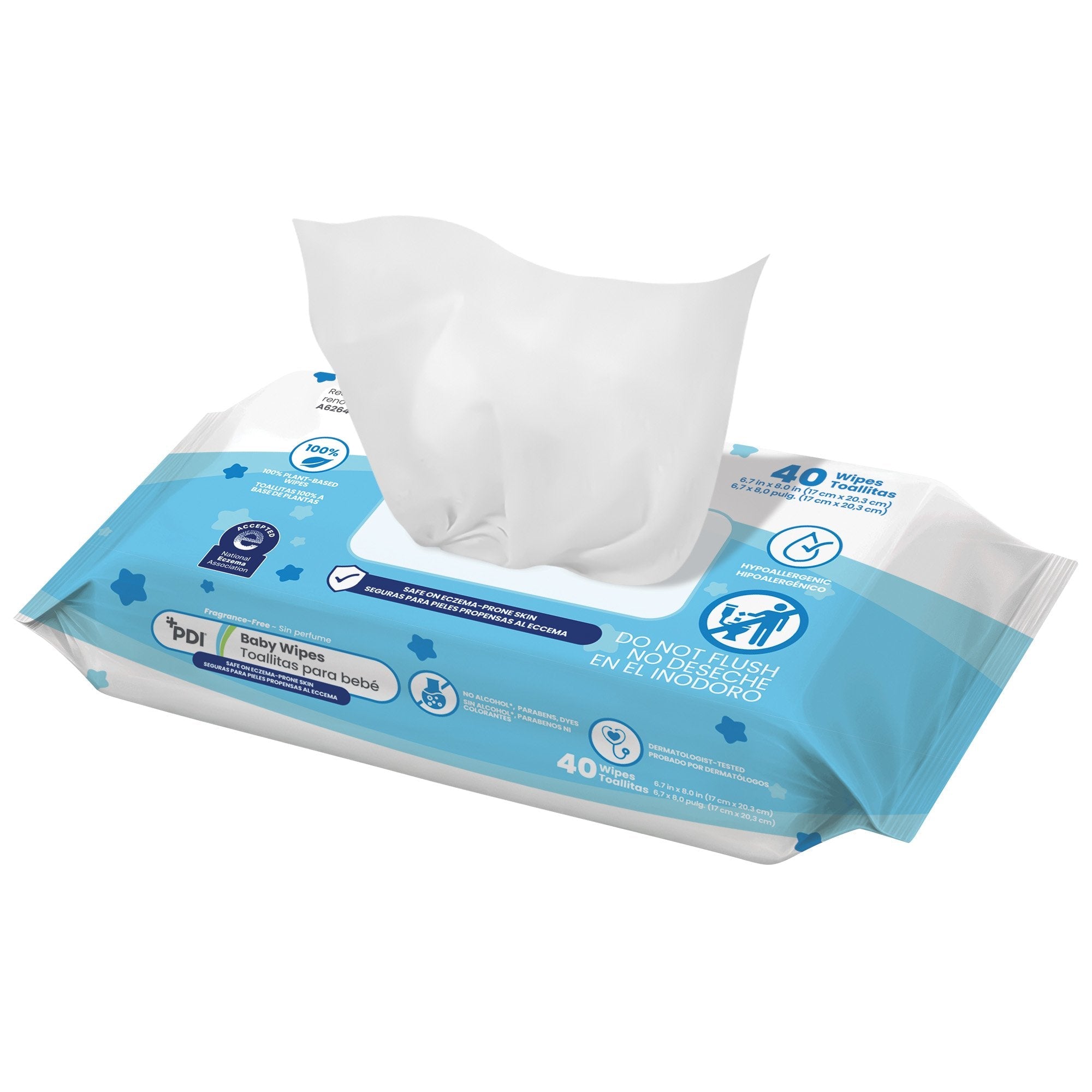 Baby Wipe PDI® Soft Pack Unscented 40 Count A62640