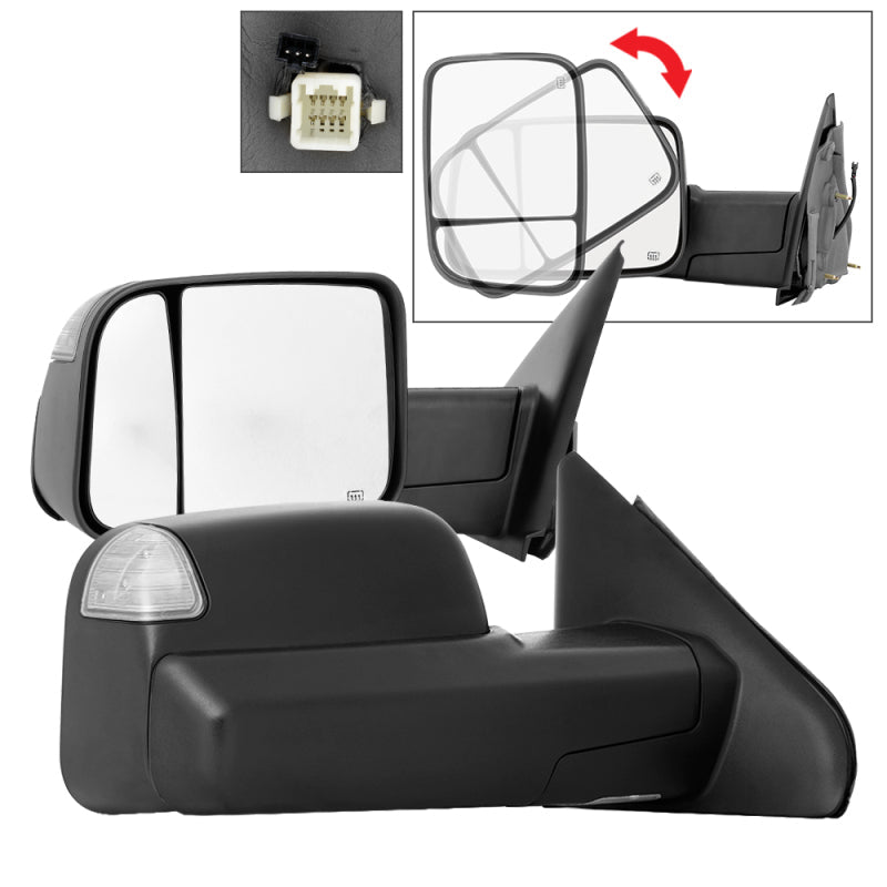 SPYDER xTune Dodge Ram 02-09 G2 Manual Extendable / Power Heated Mirror - MIR-DRAM02S-G2-PW-SET 9939877
