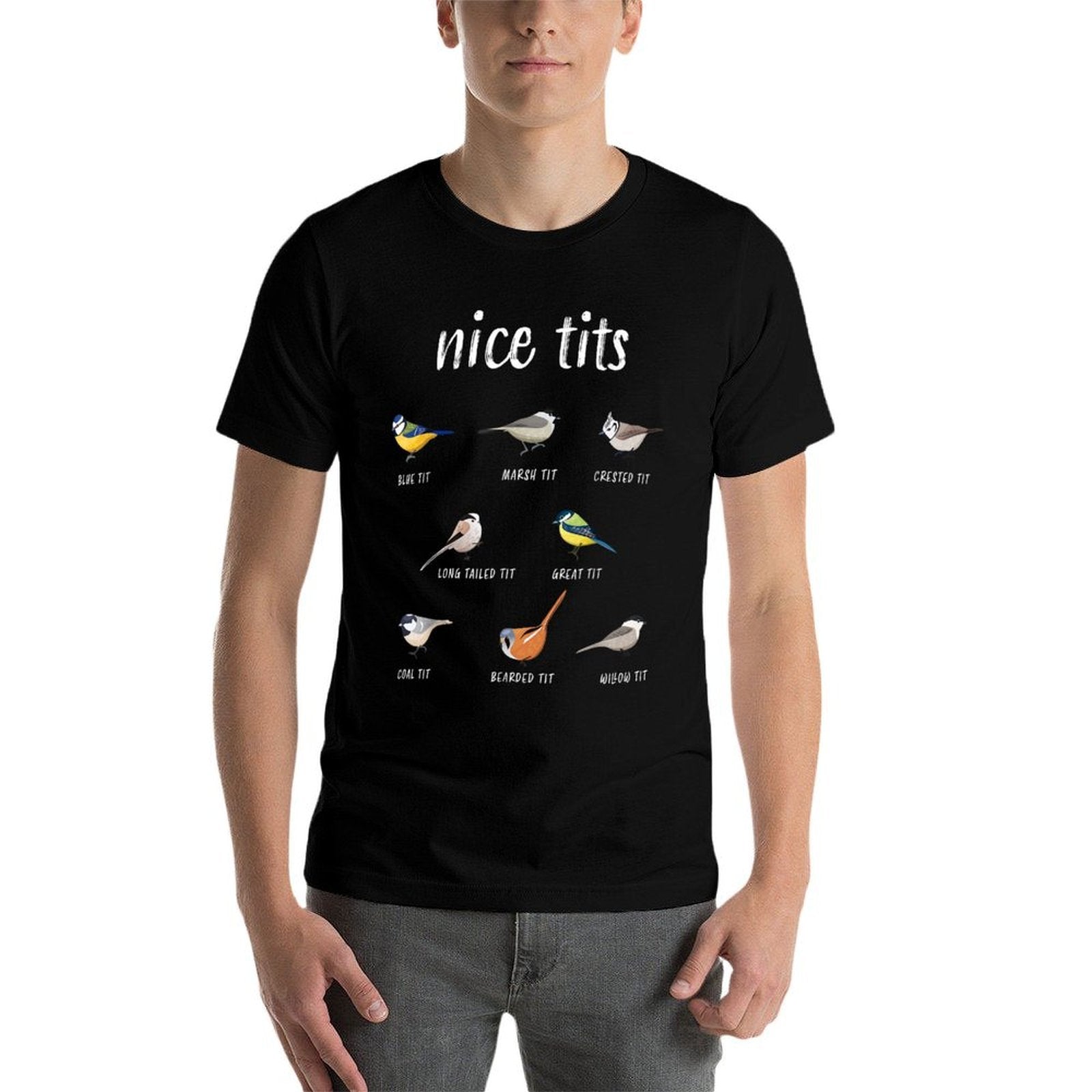 Nice-tits Funny Bird Watching Birder Men Dad  Odor-resistant T-Shirt