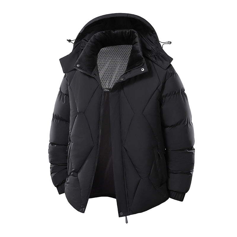 Mens Winter Cotton-Padded, Thickened, And Warm Fashion Jacket