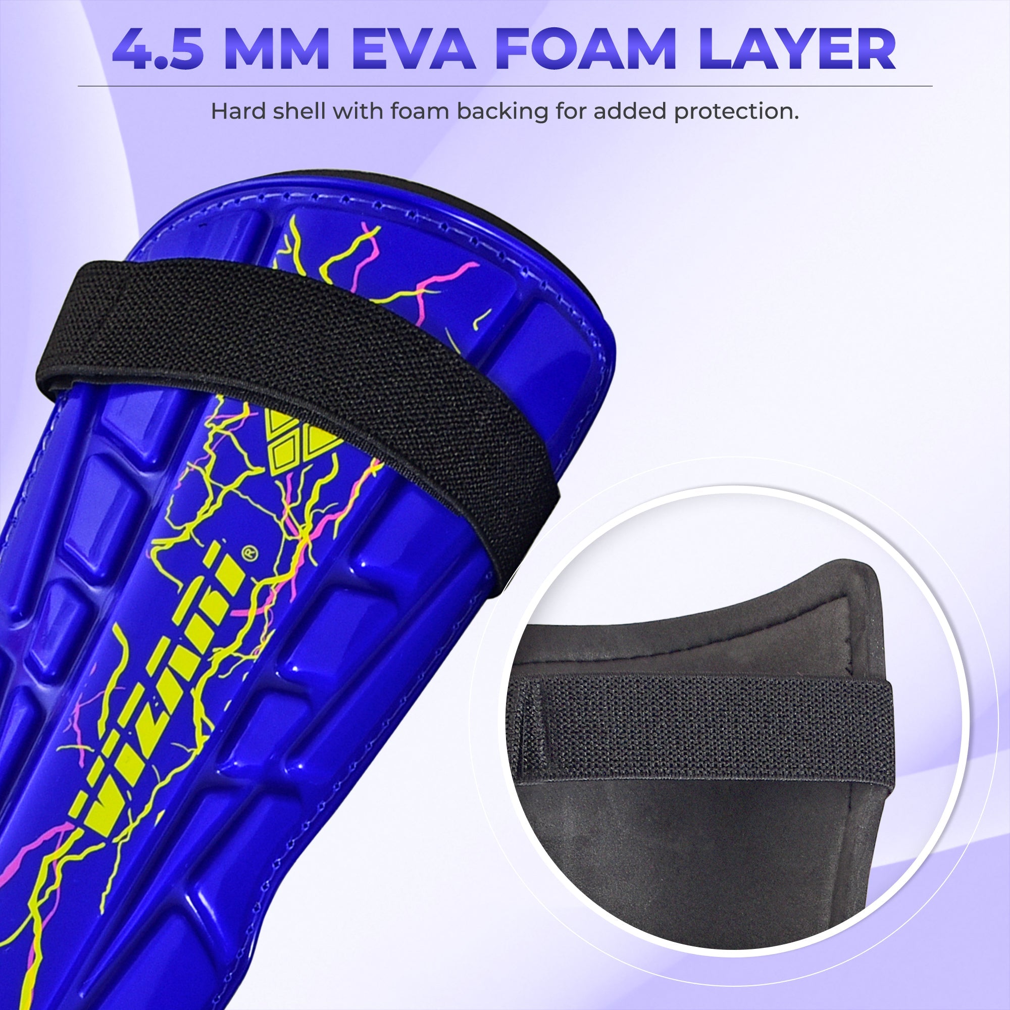 Zodiac Soccer Shin Guard with Detachable Ankle Protection-Blue