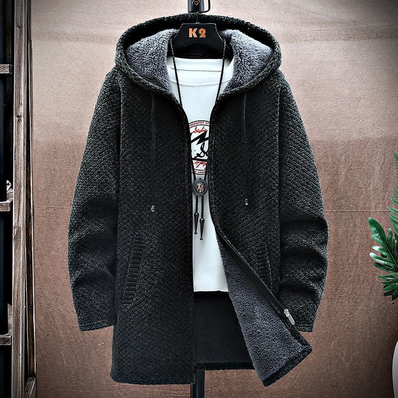 Men's Mid-Length Knitted Cardigan Coat Casual And Versatile