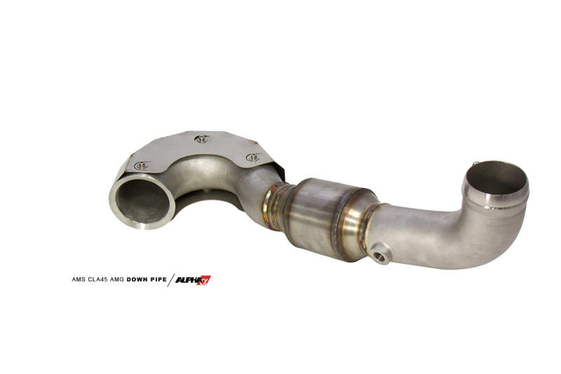 AMS Performance 14-18 Mercedes-Benz CLA 45 AMG 2.0T Alpha Downpipe w/High Flow Catalytic Converter ALP.19.05.0001-1