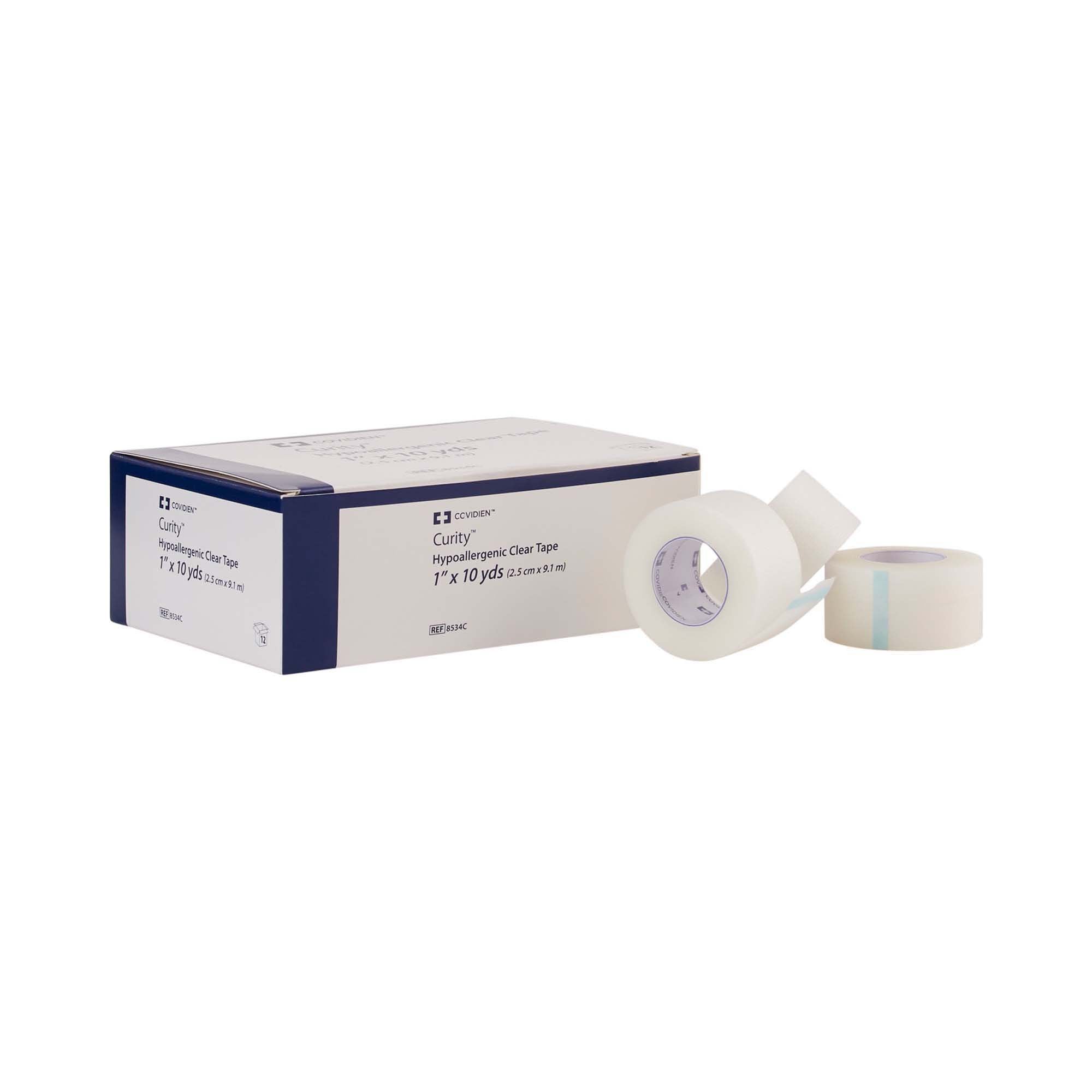 Curity™ Plastic Medical Tape, 1 Inch x 10 Yard, Transparent 8534C