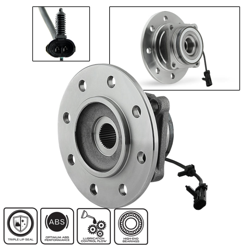 SPYDER xTune Wheel Bearing & Hub Front 99-00 Chevy K2500 Truck 4WD V8 7.4L w/ 8 Lug Wheels BH-515041 9936265