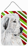 Great Pyrenees Candy Cane Christmas Wall or Door Hanging Prints Aluminum Metal Sign Kitchen Wall Bar Bathroom Plaque Home Decor Front Door Plaque, 12x16, Multicolor