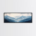 Panoramic Blue Ridge Mountains, Fog Over The Mountains Canvas Print, Wood Framed Wall Art, Mood Setting Home Decor, Moody Art, Landscape