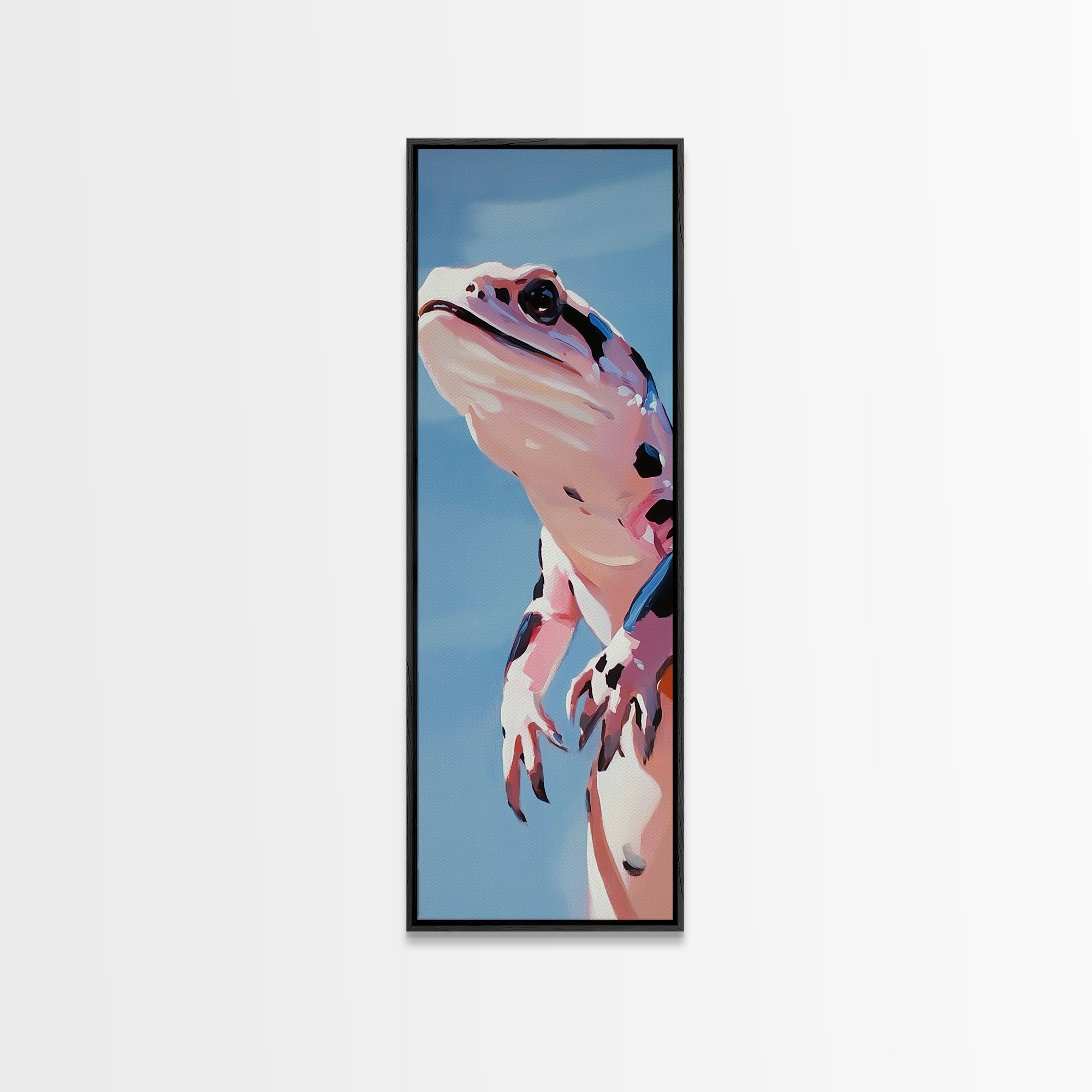 Frog Portrait, Whimsical Animal Art, Nature Wall Decor, Modern Minimalist Illustration, Playful Aesthetic, Kids Room Art, Canvas Print