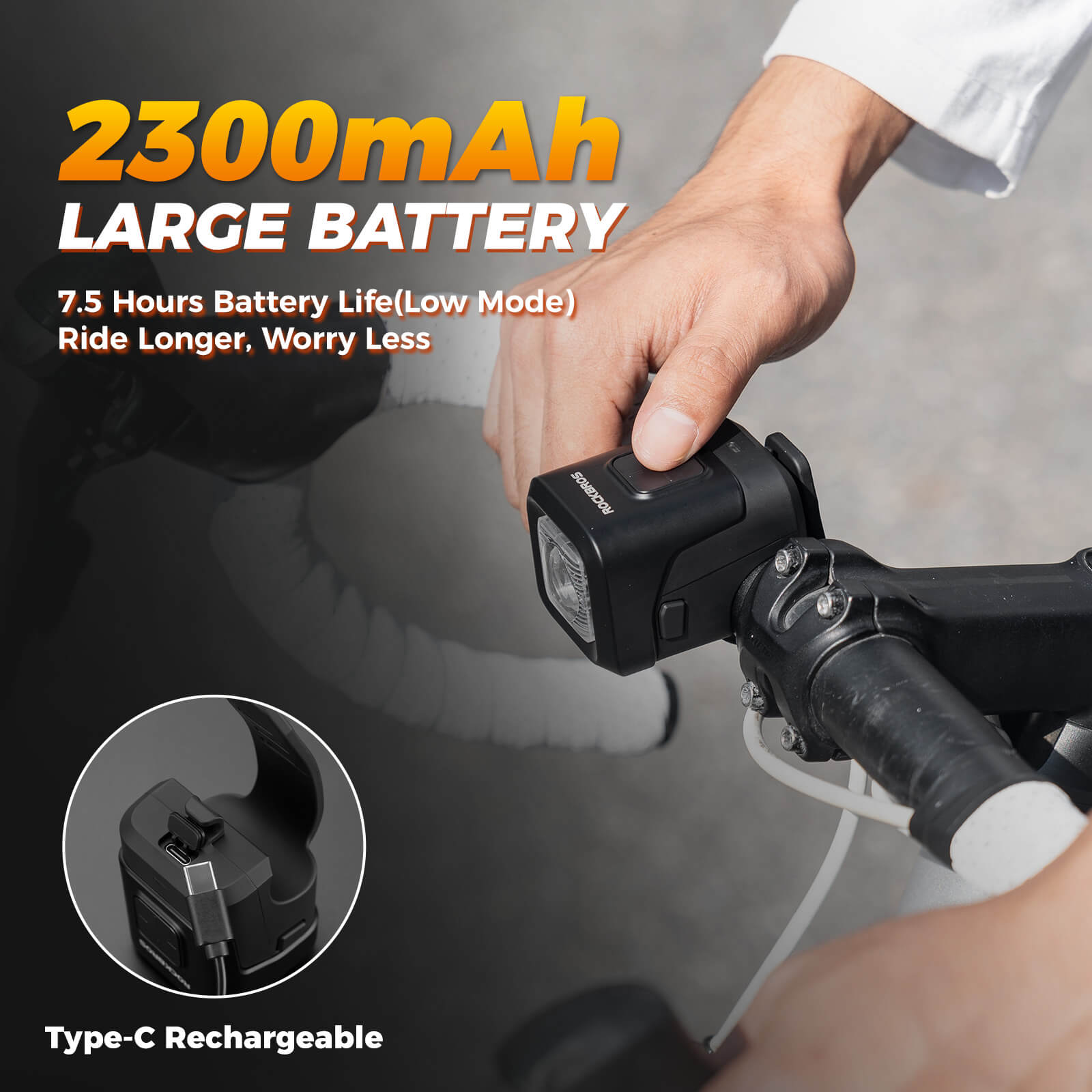 2-in-1 Bike Horn & Front Light - 450lm