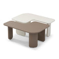 2 Pieces Modular Coffee Table Set, Free Combination - Khaki / White - PhishStones Products