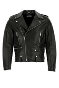 Saint Laurent Men Black Leather Jacket