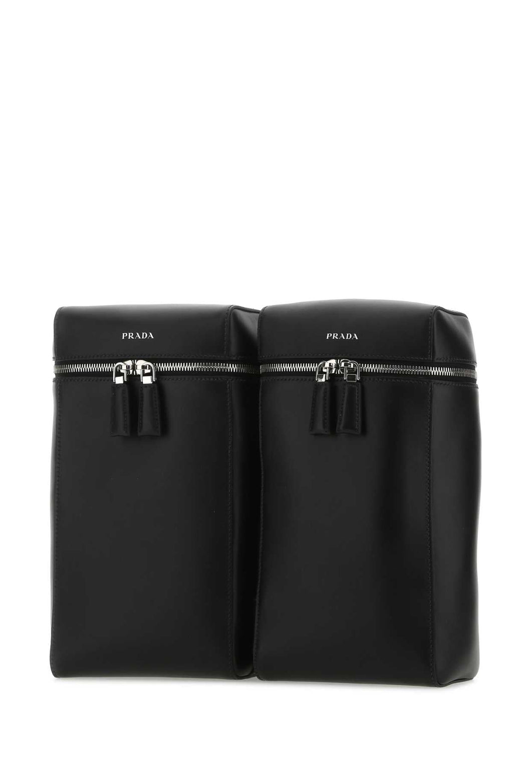 Prada Men Black Leather Backpack