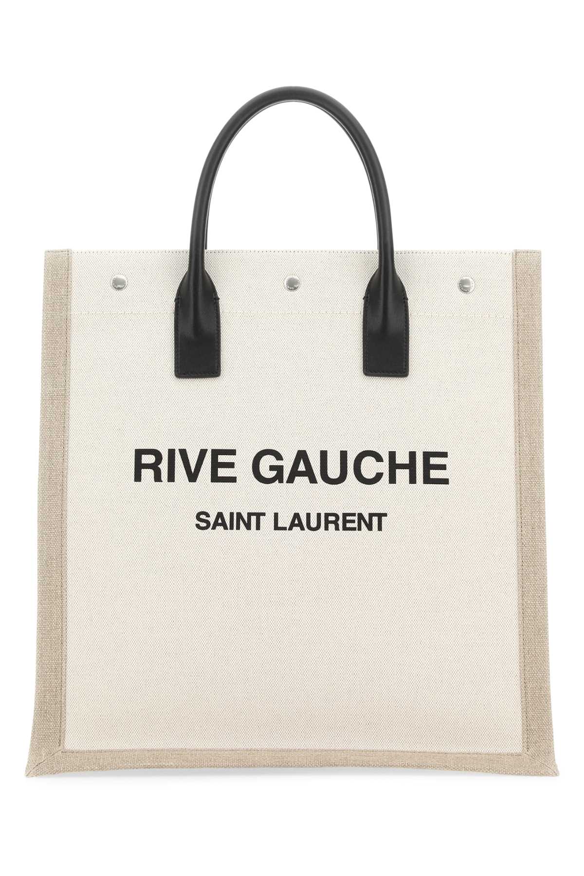 Saint Laurent Men Two-Tone Canvas Rive Gauche Shopping Bag
