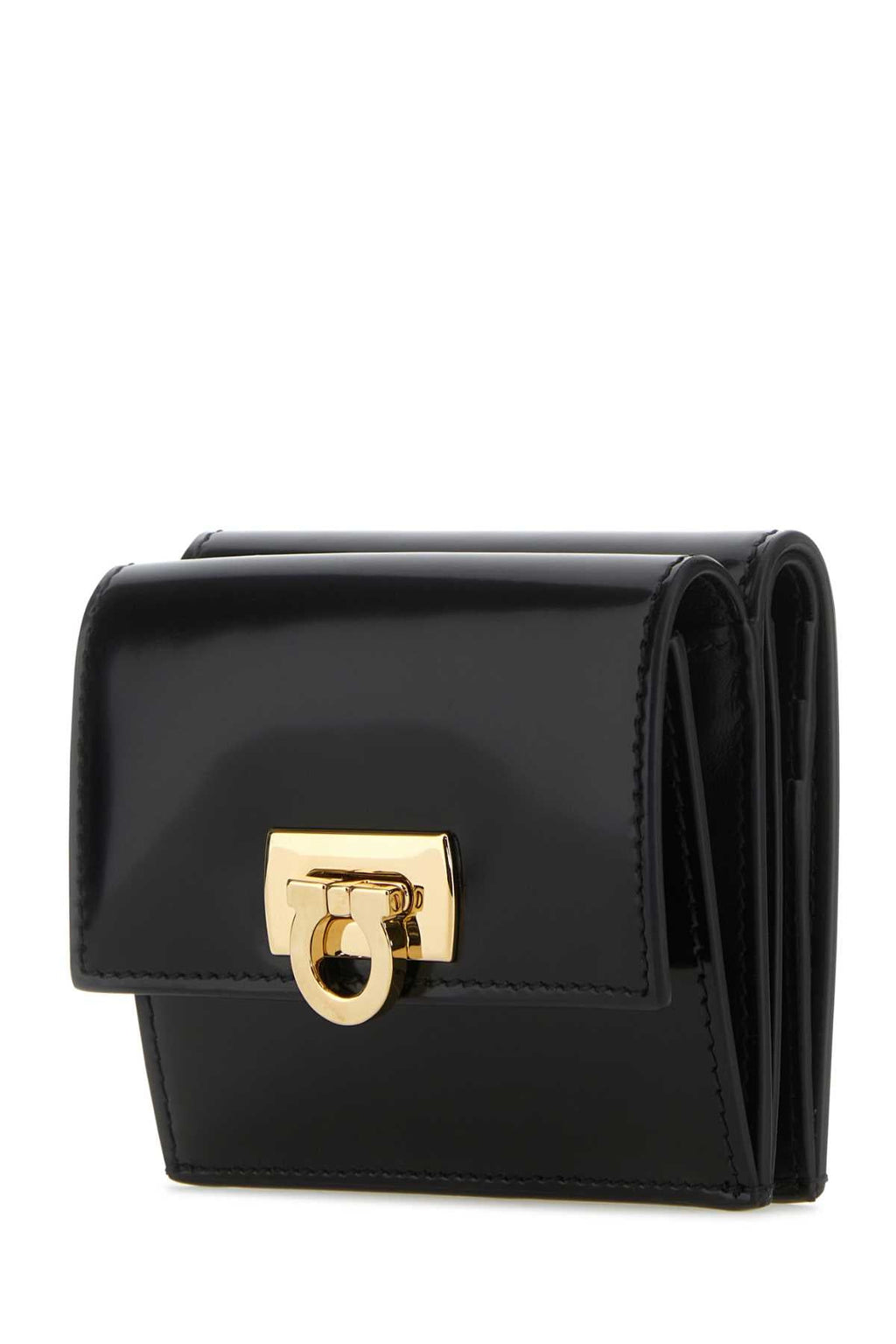 Salvatore Ferragamo Women Black Leather Wallet