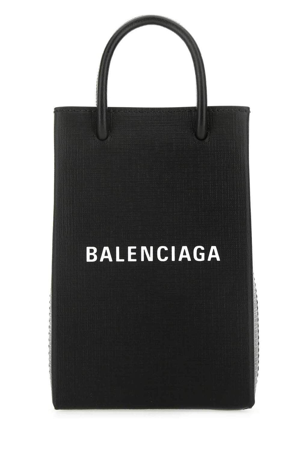 Balenciaga Women Black Leather Phone Case