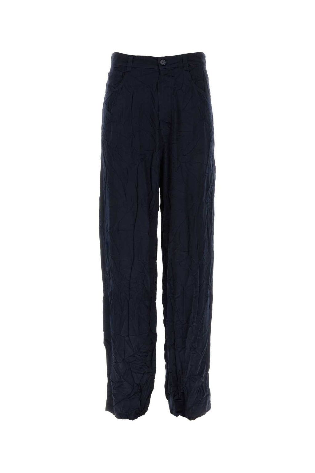 Balenciaga Men Dark Bue Satin 5 Pocket Pant