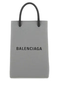 Balenciaga Women Grey Leather Phone Case
