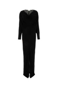 Saint Laurent Women Black Viscose Long Dress