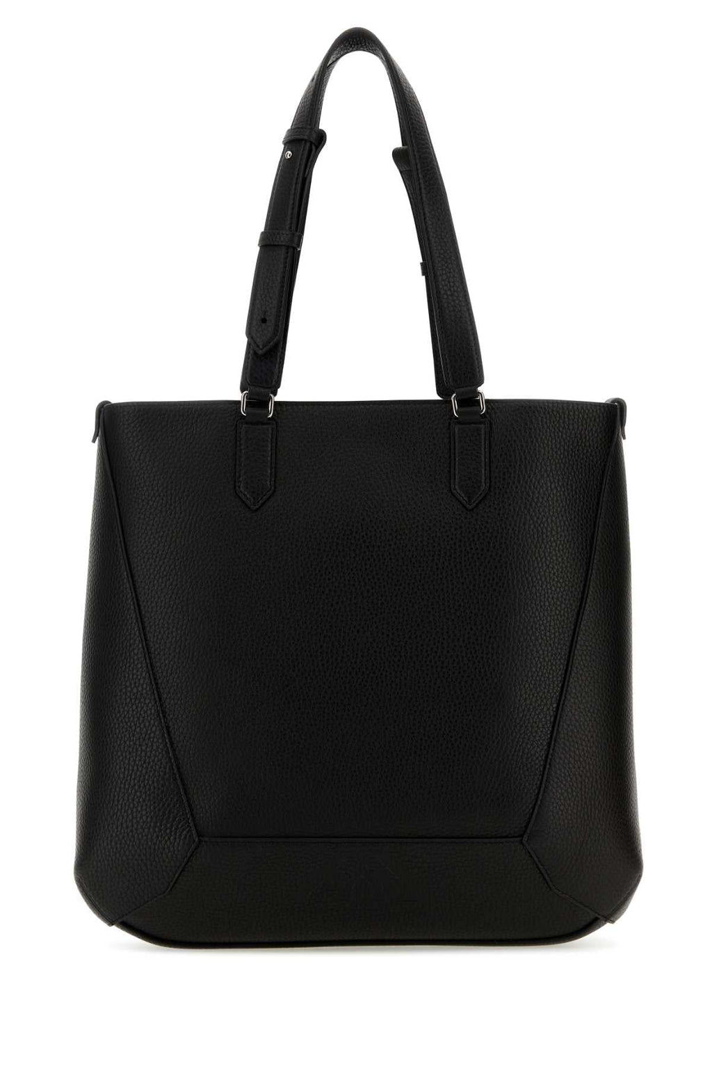 Alexander Mcqueen Men Black Leather Medium Edge Shopping Bag