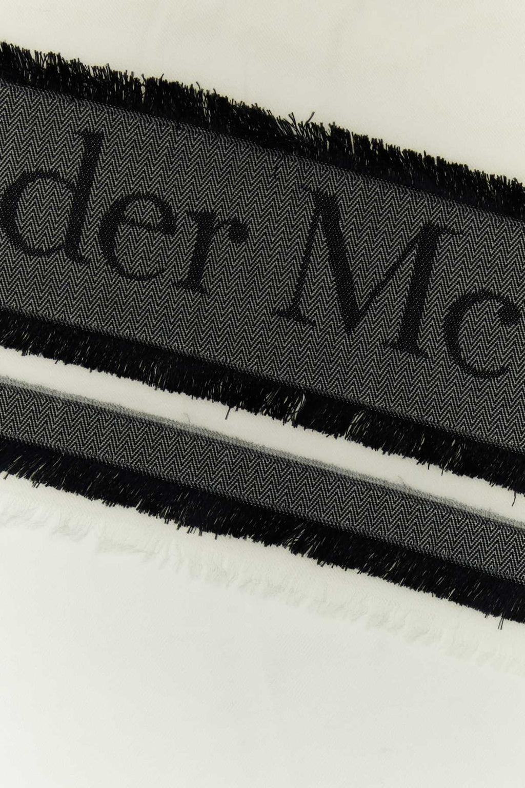Alexander Mcqueen Women Ivory Wool Blend Foulard