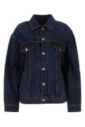 Balenciaga Women Dark Blue Denim Hourglass Jacket