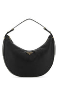 Prada Women Black Leather Big Arquã¨ Handbag