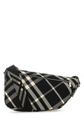Burberry Men Embroidered Fabric Shield Crossbody Bag