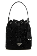 Prada Women Black Nylon Bucket Bag