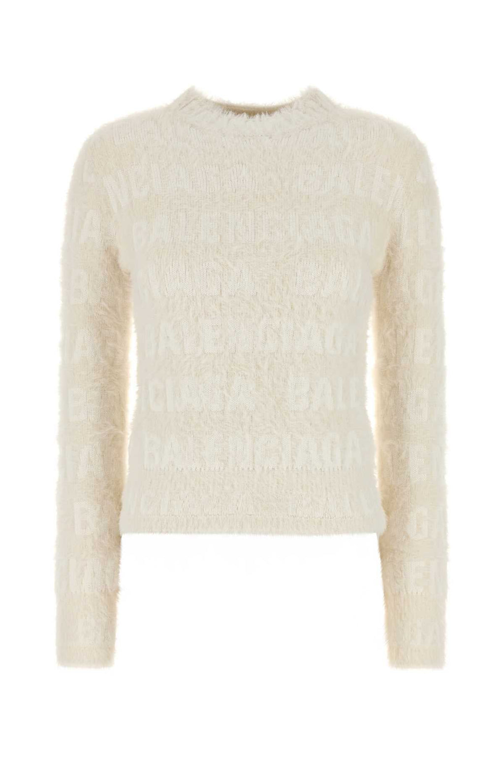 Balenciaga Women Ivory Wool Blend Sweater