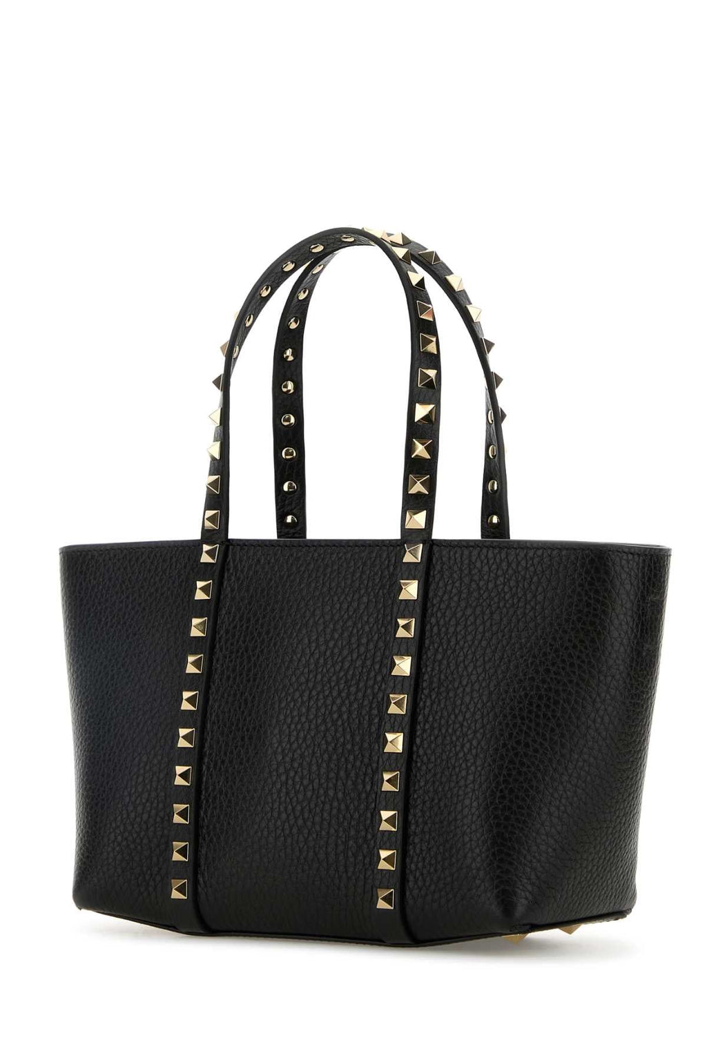 Valentino Garavani Women Black Leather Medium Rockstud Handbag