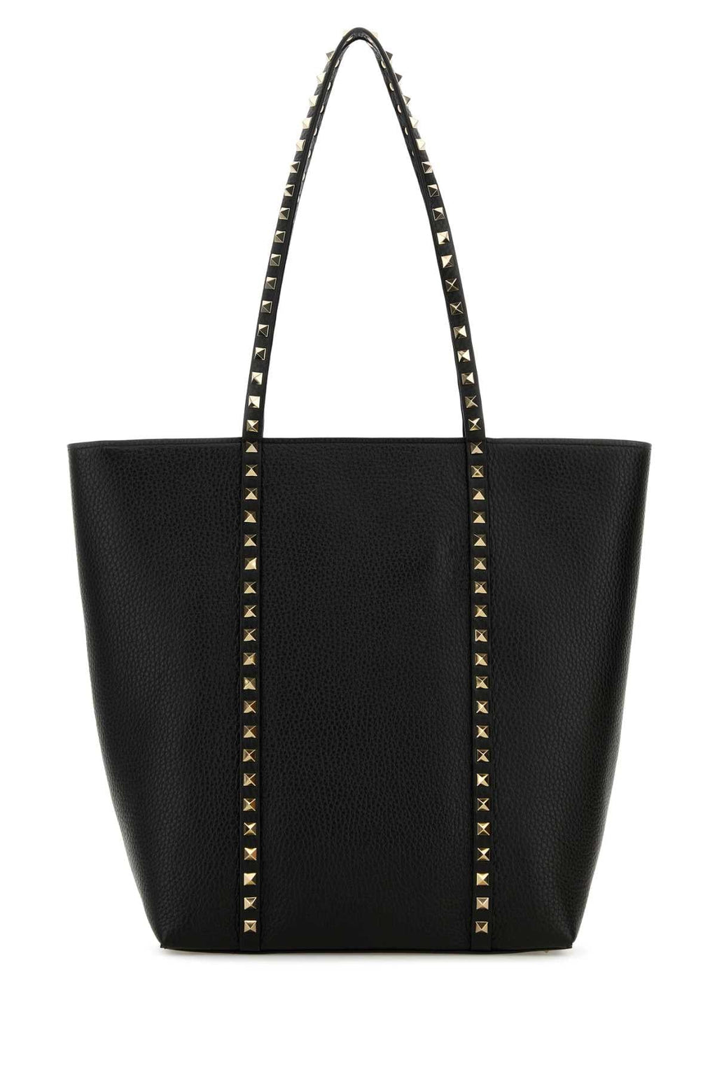 Valentino Garavani Women Black Leather Rockstud Shopping Bag
