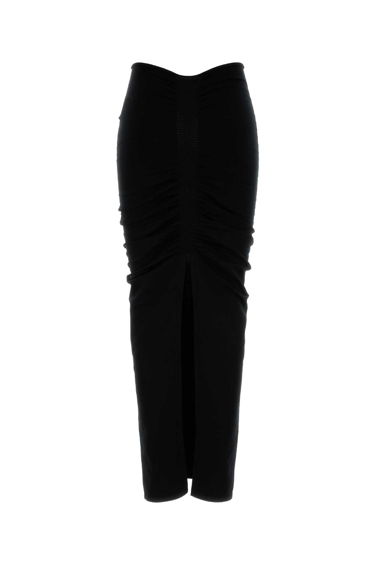 Alexander Wang Women Black Stretch Cupro Blend Skirt