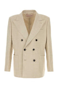 Valentino Garavani Men Beige Linen Blend Blazer