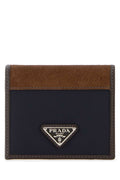 Prada Men Two-Tone Fabric And Suede Wallet