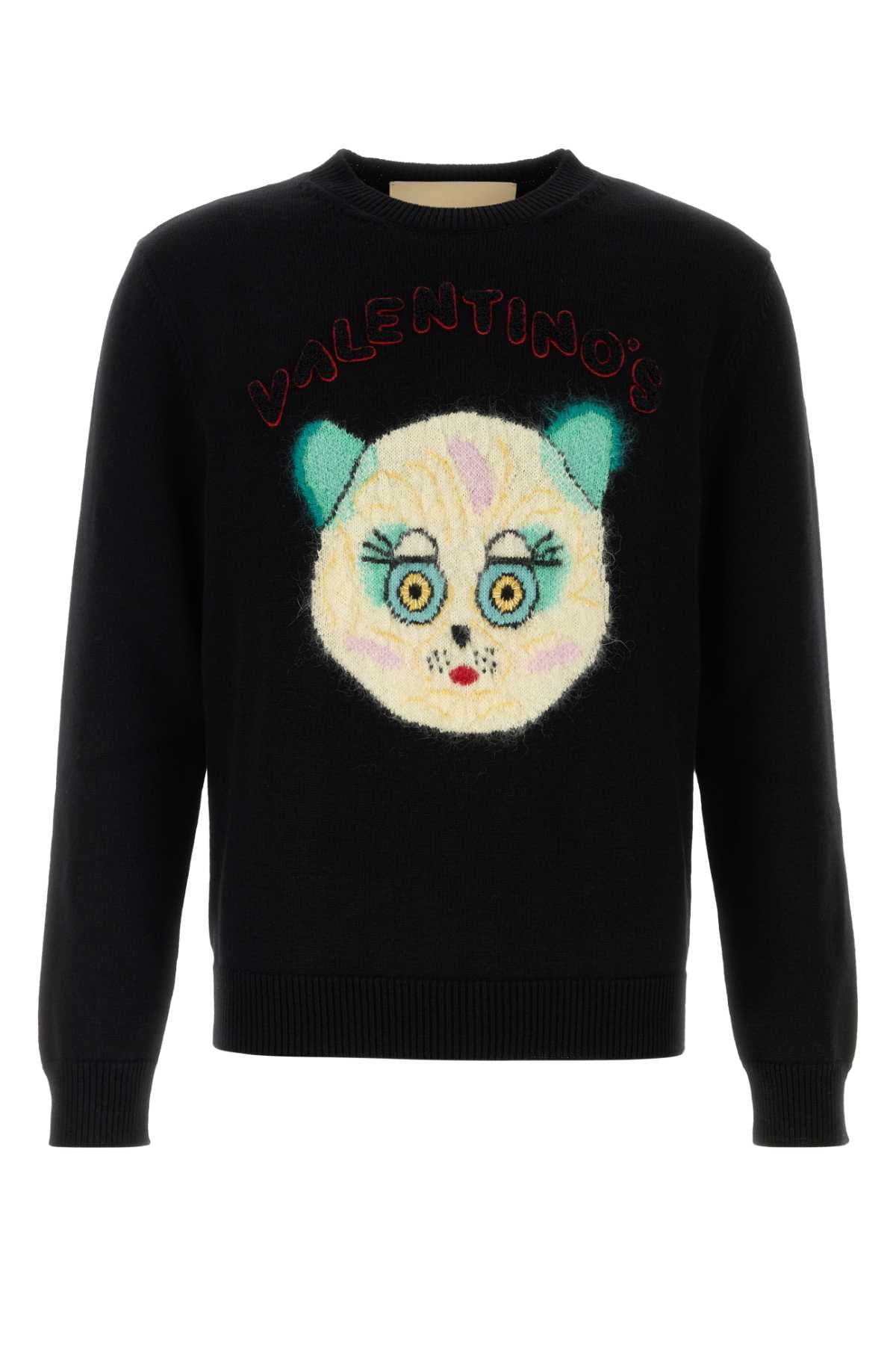 Valentino Garavani Men Black Cotton Bled Sweater