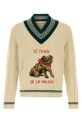 Valentino Garavani Men Beige Wool Sweater