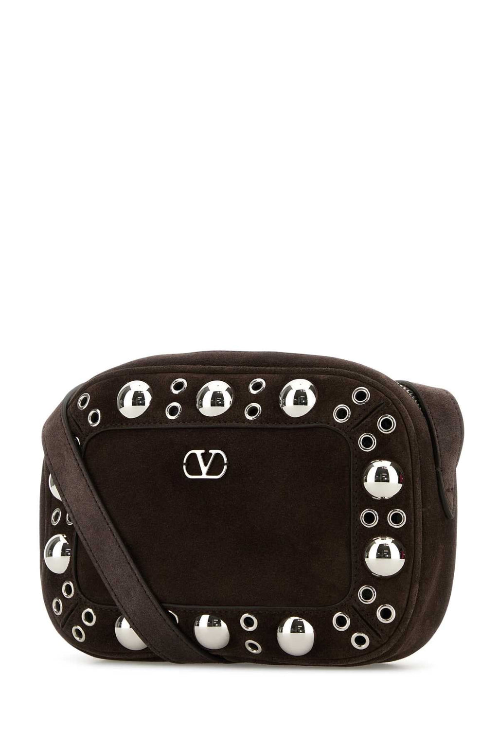 Valentino Garavani Men Brown Suede Nellcã´Te Crossbody Bag