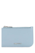 Alexander Mcqueen Men Light Blue Leather Card Holder