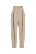 Bottega Veneta Women Melange Beige Viscosa Blend Pant