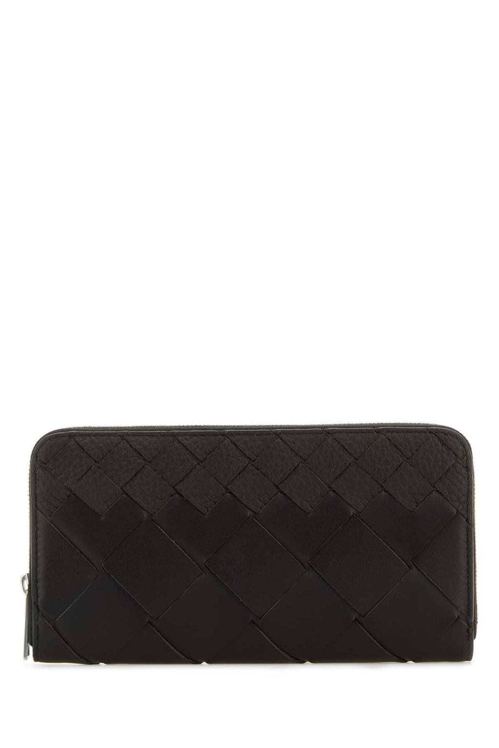 Bottega Veneta Men Dark Brown Leather Intrecciato Wallet