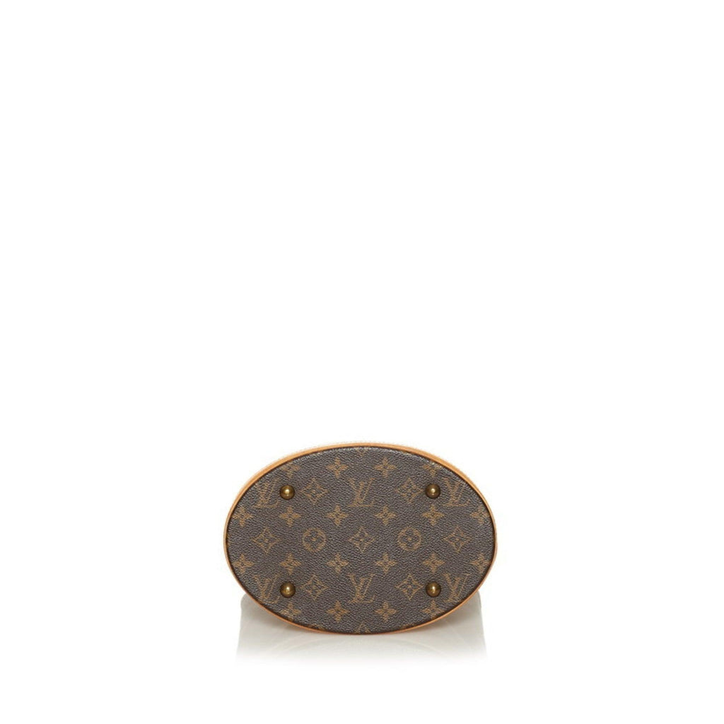 Louis Vuitton Monogram Bucket PM Tote Bag Brown PVC Leather Ladies