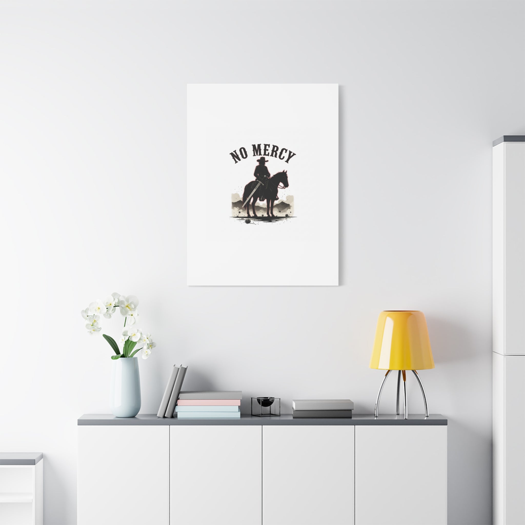 No Mercy Cowboy Skull Canvas | western skull art, gothic Americana