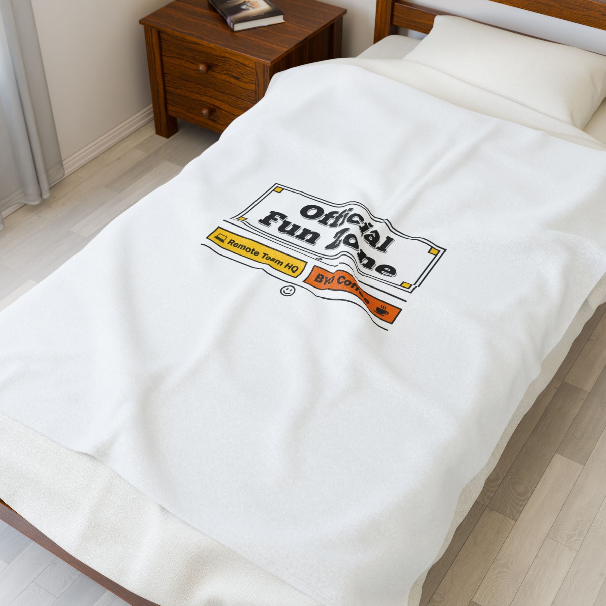 Official Fun Zone Velveteen Plush Blanket | Office Sign Parody, Workplace Humor